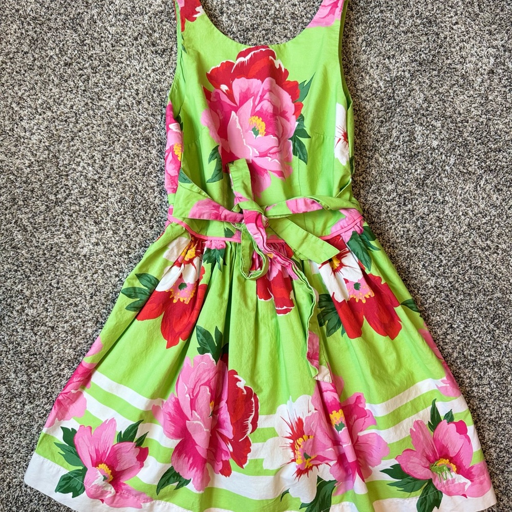 Abercrombie & Fitch Floral Green and Pink Mini Dress